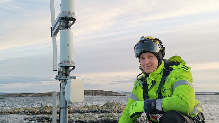 Montering av 5G antenne/utstyr:  Jørgen Skånø, Montør, Elektro Team