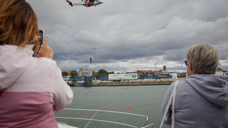 Sjöräddningsaktivitet med helikopter på Hamnens Dag