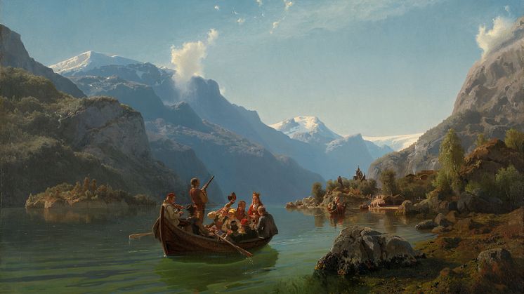 Adolph Tidemand og Hans Gudes «Brudeferd i Hardanger» (1848) skal på norgesturné i 2021 før maleriet monteres i det nye Nasjonalmuseet.