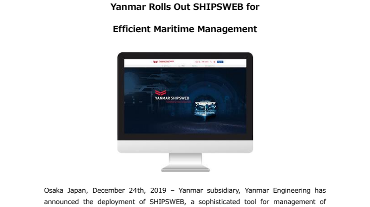 Yanmar Rolls Out SHIPSWEB for Efficient Maritime Management