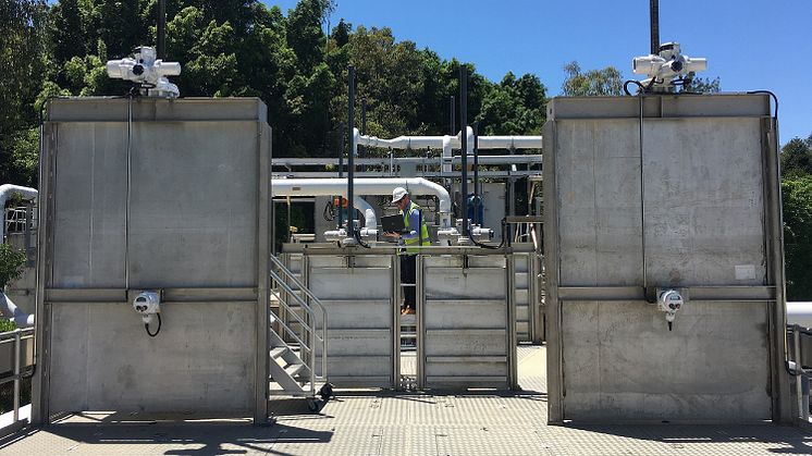 Rotork IQ3 multi-turn actuators are controlling eight penstock gate valves at a sewage treatment plant in Murrumba Downs, Australia.