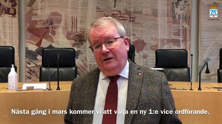 Kommunfullmäktiges ordförande Anders Teljebäck (S) inför kommunfullmäktige 3 februari 2022