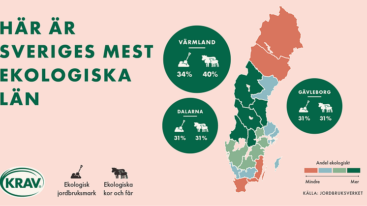 KRAVs ekorankning: Bönder i Värmland bäst på ekologiskt