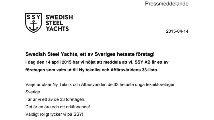 Swedish Steel Yachts, ett av Sveriges hetaste företag!