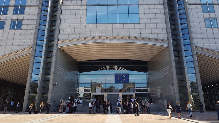EU-parlamentets byggnad i Bryssel, Belgien. 