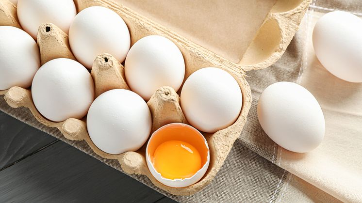En äggkartong där ett ägg är sönder är ett exempel på en osäljbar vara som kommunens kostenhet får ta hand om i stället för att den slängs.