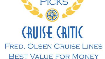 Fred. Olsen Cruise Lines is ‘Best Value for Money’ three years in a row, as voted by Cruise Critic experts