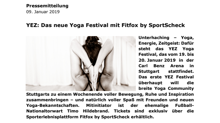 YEZ - Das neue Yoga Festival mit Fitfox by SportScheck