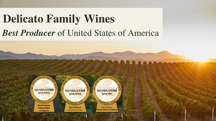 Guld till Delicato Family Wines, Black Stallion & Noble Vines i Mundus Vini 2022