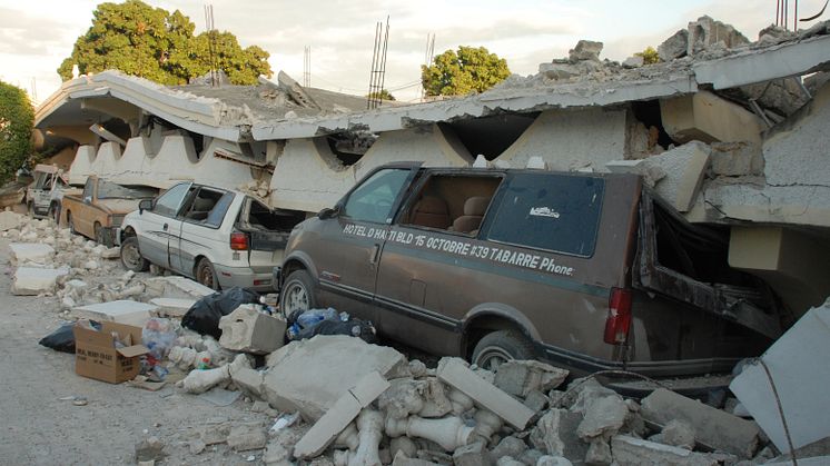 Arkivbild från MSB:s insats i samband med jordbävningen på Haiti 2010.