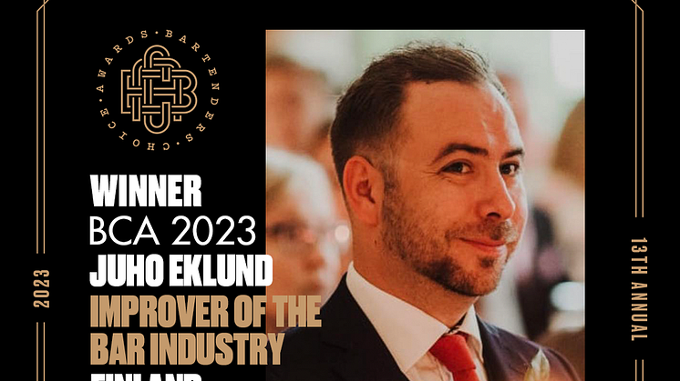 Juho Eklund, Improver of the Bar Industry Finland 2023 at Nordics Bartenders' Choice Awards