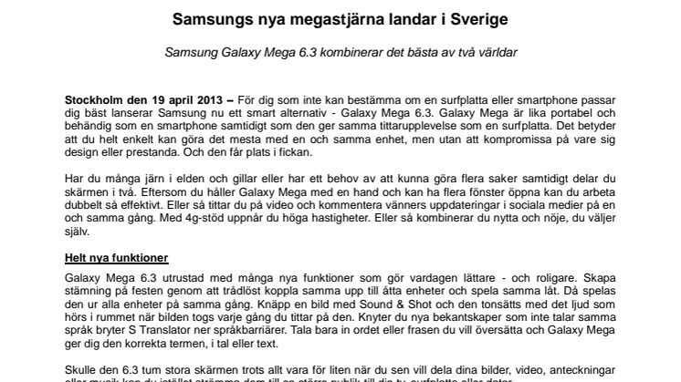 Samsungs nya megastjärna landar i Sverige