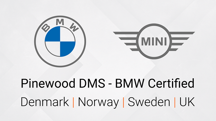 Pinewood DMS är den första DMS-certifieringen av BMW Group Northern Europe