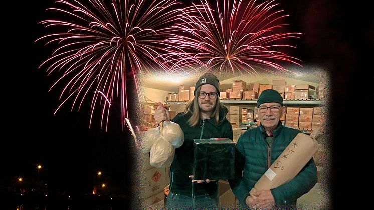 Kristoffer  och Eje Berglund bjuder Gävleborna på Nyårsfyrverkeri