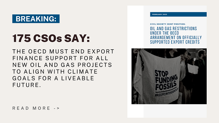 Swedwatch endorse proposal for the OECD to end export finance support for oil and gas