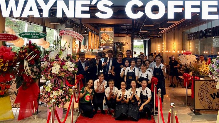 The grand opening of Wayne's Coffee, Ho Chi Minh City, Vietnam