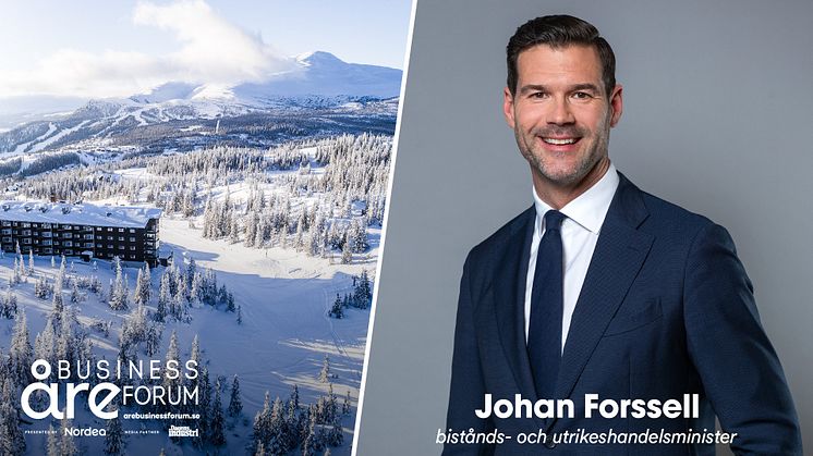 Bistånds- och utrikeshandelsminister Johan Forssell kommer till Åre Business Forum 21 april