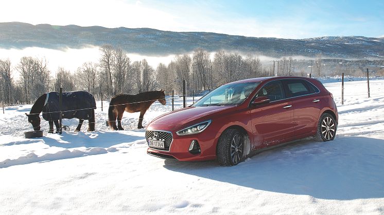 Nye Hyundai i30 på fjellet