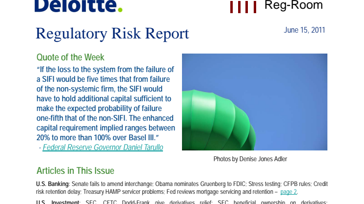 Deloitte Regulatory Risk Report 2011