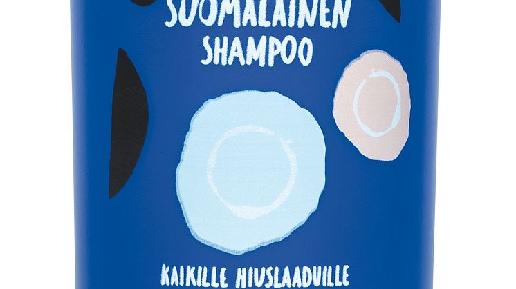 Erittäin Hieno Suomalainen -shampoo saa juhlavuoden kunniaksi pitkää historiaa ja nykypäivän suomalaista muotoilua yhdistävän pakkauksen. 