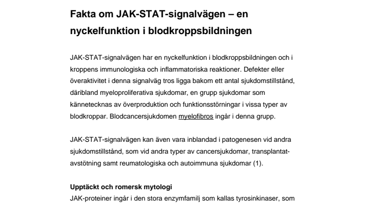 Fakta om JAK-STAT-signalvägen – en nyckelfunktion i blodkroppsbildningen