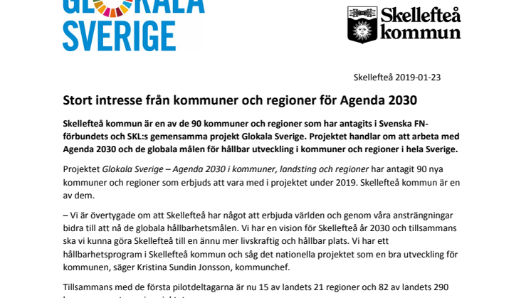 Stort intresse från kommuner och regioner för Agenda 2030
