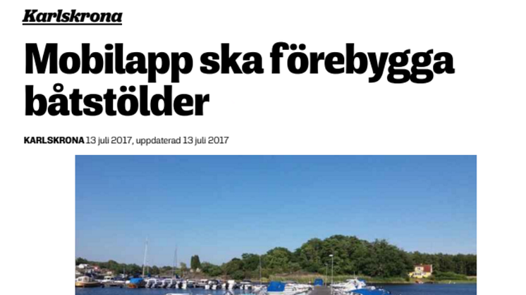 CoBoats ska förebygga båtstölder i Karlskrona