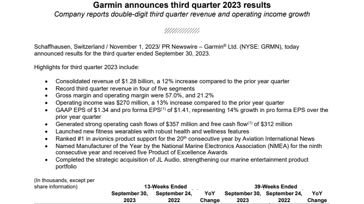 Garmin_Press Release 2023 Q3 Earnings.pdf