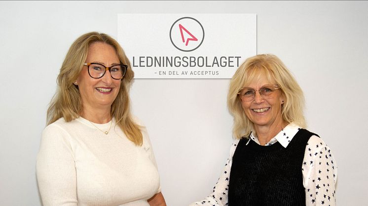 Anette Cederberg, VD för Acceptus och Lena Lyckenvik, VD för Ledningsbolaget som förvärvats av Acceptus.