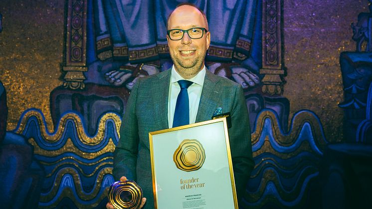 Andrius Francas. founder of Alliance for Recruitment received the Growth Rings in Gold for the global award Founder of the Year category Small Sized Companies at the Founders´ Awards Gala held at Stockholm City Hall on September 22.
