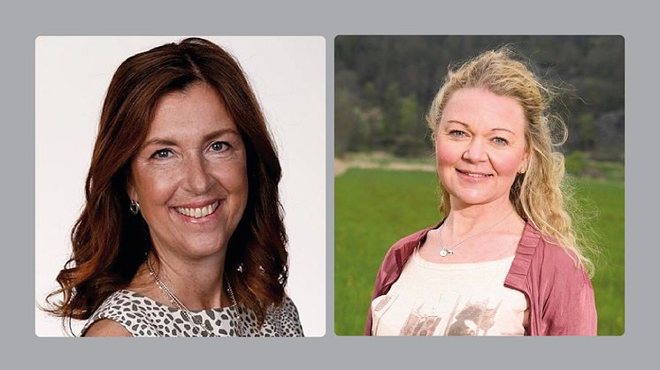 Marie Passburg, tillträdande EVP och landschef för BoKlok Sverige, samt Anna Säfwenberg, tillträdande EVP för BoKloks fabrik i Gullringen och Supply Chain