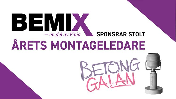 Bemix prisade Årets Montageledare på Betonggalan 2021