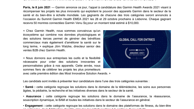 CP Garmin Health Awards 2021