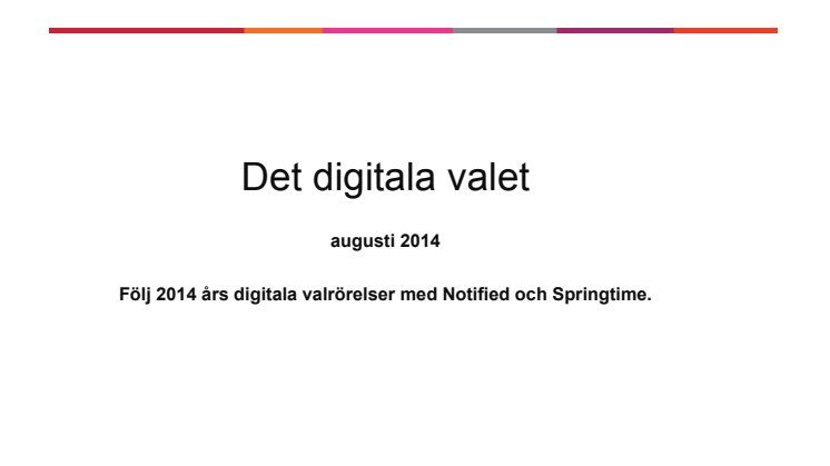 Det digitala valet - rapport för augusti 2014