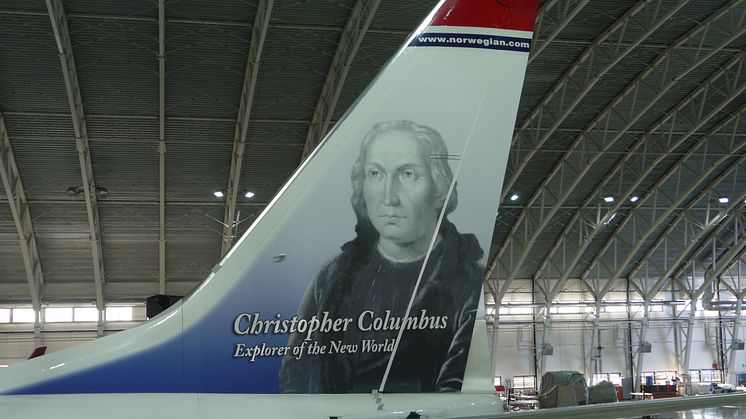 Colón y Elcano ya decoran las colas de dos aviones de Norwegian
