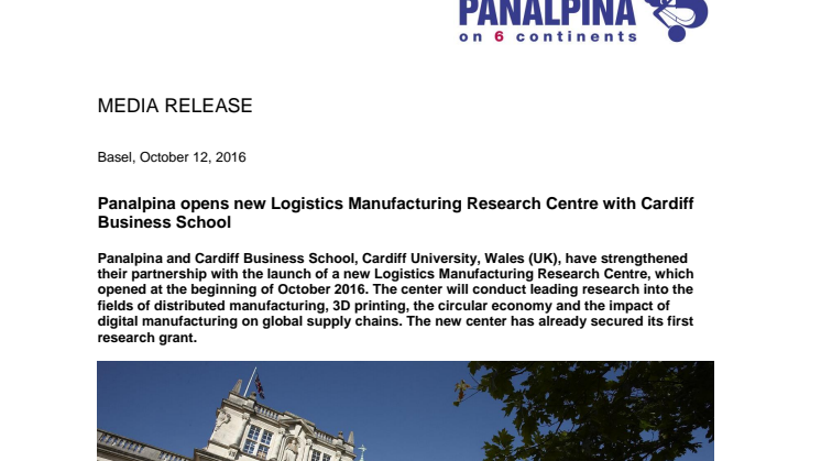 Panalpina opens new Logistics Manufacturing Research Centre with Cardiff Business School
