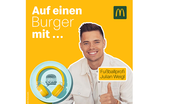 McDonald’s Deutschland geht mit der zweiten Staffel von „Zum Hierhören oder Mitnehmen? Der Podcast zur Gastronomie der Zukunft“ an den Start und lädt zum Staffelbeginn Profifußballer Julian Weigl zu Tisch.