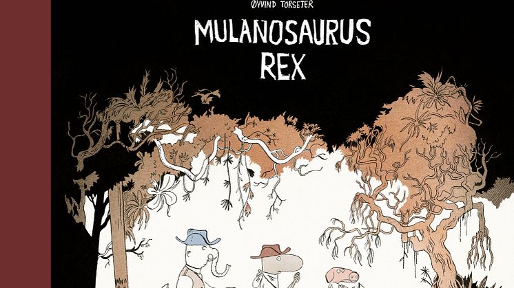 "Mulanosaurus Rex" er Øyvind Torseters nye bildebok, allerede solgt til det franske språkområdet. Torseter er også aktuell med vandreutstillingen Aukrust vs. Torseter, et spennende møte mellom to store kunstnere. Ill.: Øyvind Torseter