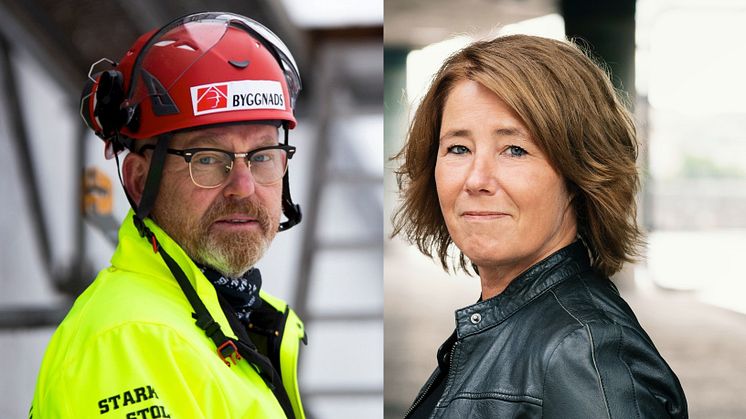 Johan Lindholm, ordförande i Riksbyggen och Johanna Frelin, vd Riksbyggen.