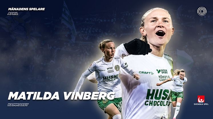 Hammarbys Matilda Vinberg vinner årets första Månadens Spelare i OBOS Damallsvenskan