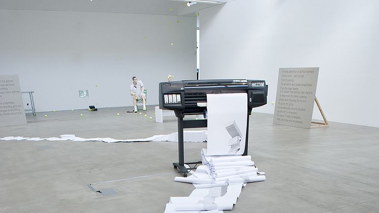 Joanna Hutton: sculpture; paper, HP Designjet printer, laptop
