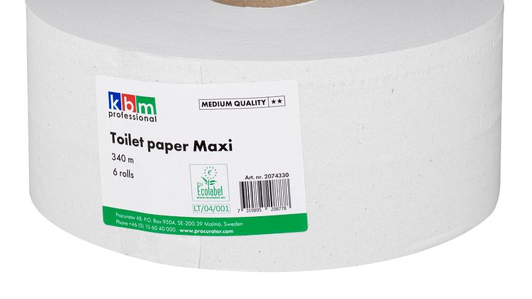KBM Toalettpapper Maxi 340m Kvalitet Medium