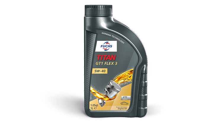 FUCHS esittelee uuden TITAN GT1 FLEX 3 SAE 5W-40 – moottoriöljyn – kaikkien aikojen parhaan 5W-40-öljymme