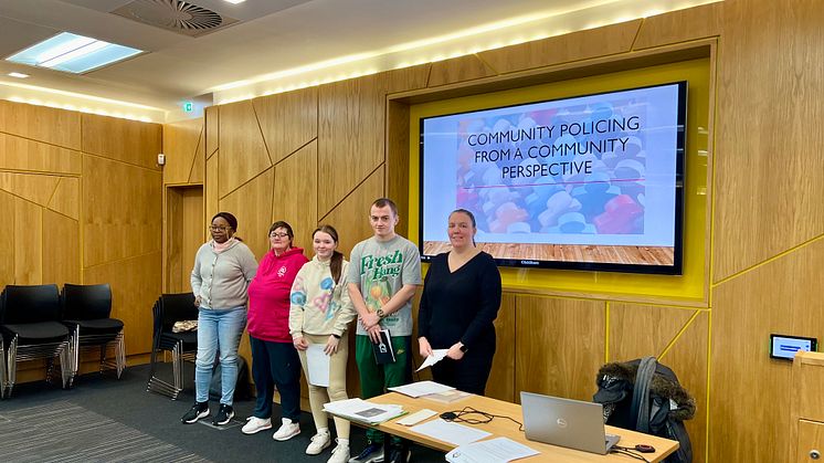 Activate students present their community project as part of the course in Saracen House, Possilpark.