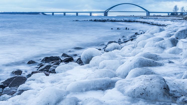 Fehmarnsundbrücke im Winter