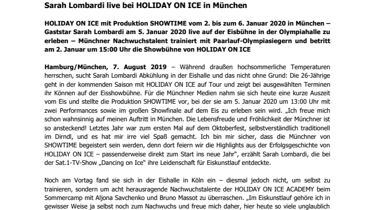 Sarah Lombardi live bei HOLIDAY ON ICE in München
