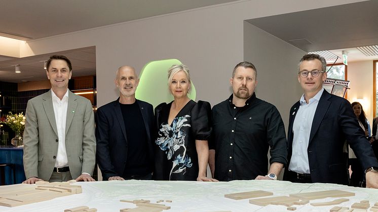 Jacob Torell, CEO & founder of Next Step Group; Jim Rowan, CEO and President of Volvo Cars; Lisa Thoren, Head of Workplace at Volvo Cars; Anders Bell, Head of Global Engineering at Volvo Cars; Joel Ambré, CEO at Vectura Fastigheter