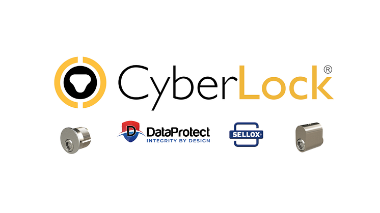 CyberLock logo med två låscylindrar utrustade med cyberlock