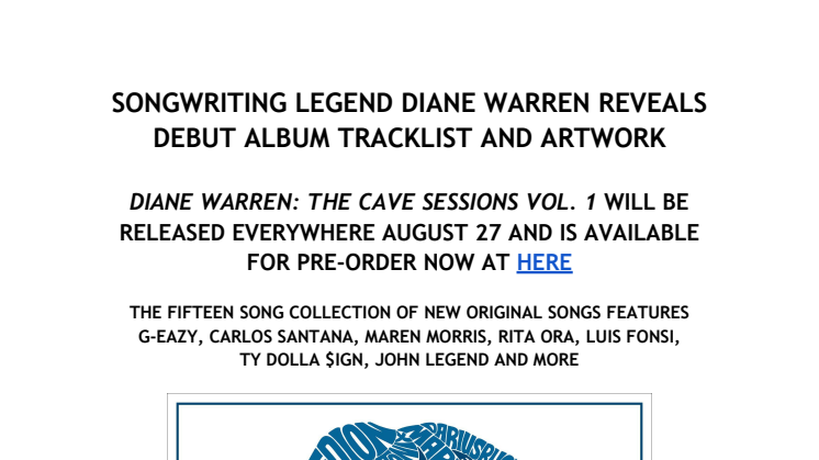 Diane Warren - album announcement