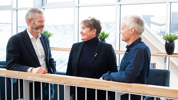 Magnus Viström, Innovationschef på SCA och Monica Vestberg, affärsrådgivare på BizMaker tillsammans med Nicklas Boström som deltog i Forest Business Accelerator 2018 med sitt bolag Multi Channel Sweden. 